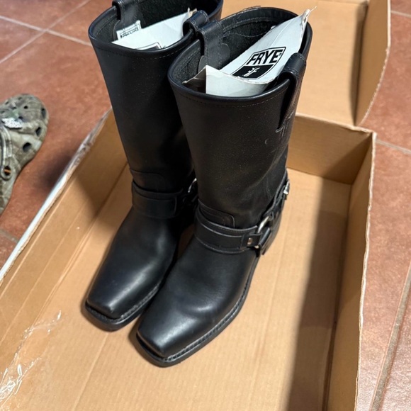 Frye Shoes - Frye Black Harness Leather Boots